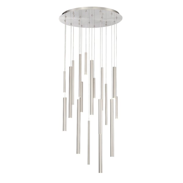 Eurofase Santana Contemporary LED Chandelier, 18-Light, 900 Lumens, Satin Nickel/Satin Nickel 31445-025 - main